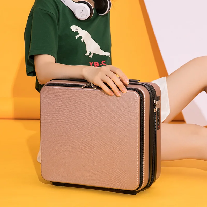 2024 ใหม่Retroสีขาวสีชมพูสีฟ้ากระเป๋าเดินทางRollingชุดกระเป๋าเดินทาง,13 นิ้วผู้หญิงรถเข็นกระเป๋าเดินทางVsกระเป๋าถือล้อ