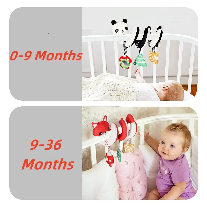 Montessori ของเล่นเด็ก Kawaii Soft Plush ตุ๊กตาสัตว์รถเข็นเด็กจี้ของเล่นสําหรับทารกแรกเกิดเด็กวัยหัดเดินของขวัญวันเกิด