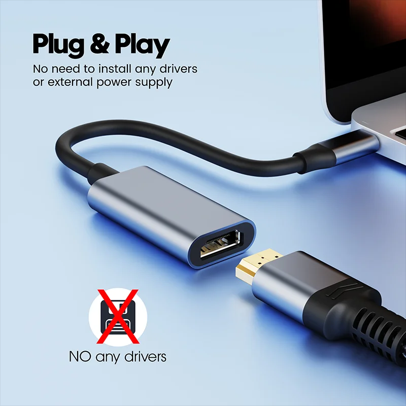 Adattatore da TIPO C a HDMI 4K Cavo convertitore USB C USB3.1 maschio a HDTV femmina per laptop Tablet TV MacBook