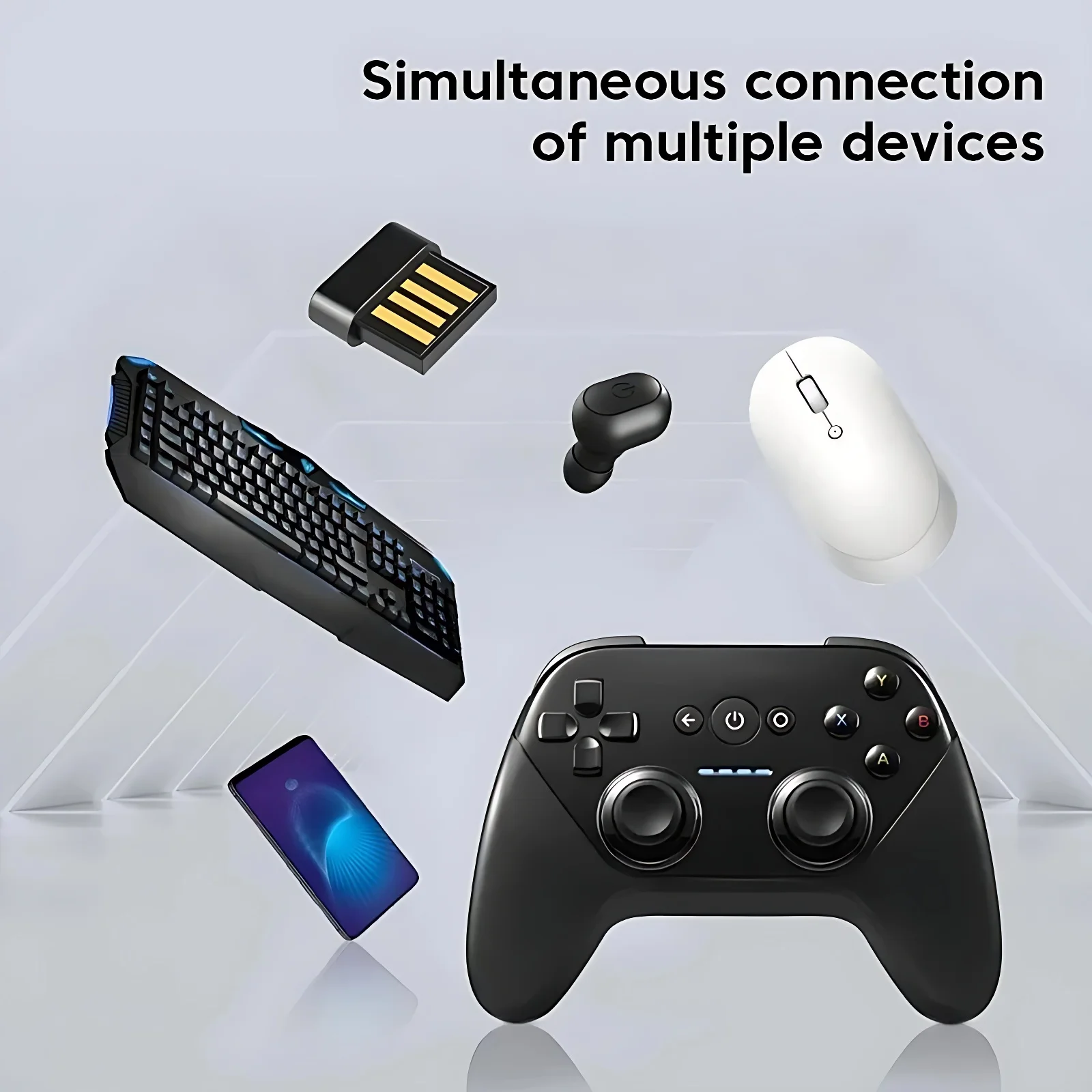 USB Bluetooth 5.4 Transmitter Wireless Adapter Compatible with Win 11/10/8.1 Laptop for Wireless Mouse Keyboard Bluetooth headse