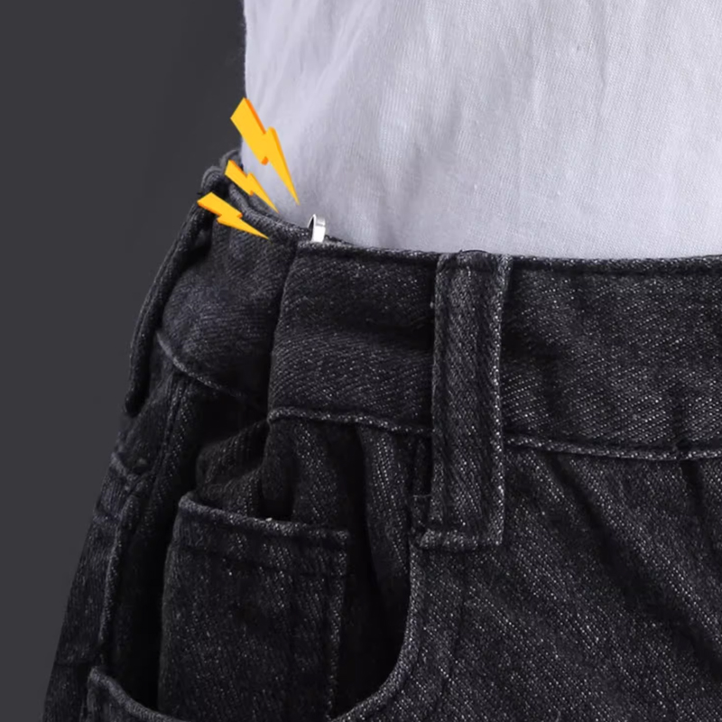 Clipe de metal para aperto de cintura invisível, 4 unidades, clipe de botão ajustável, adequado para jeans e roupas, acessórios de moda