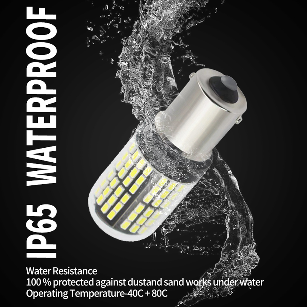 2 uds 1156 BA15S P21W BAU15S PY21W 7440 W21W P21/5W 1157 BAY15D 7443 3157 bombillas LED 144smd CanBus lámpara luz de señal de giro inverso