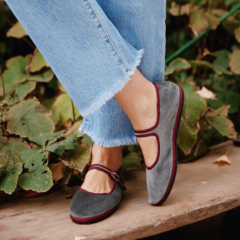 Серые джинсы Мэри на плоской подошве, женские туфли с круглым носком, бархатные тканевые туфли с ручной вышивкой, женские повседневные мягкие удобные балетки, лоферы