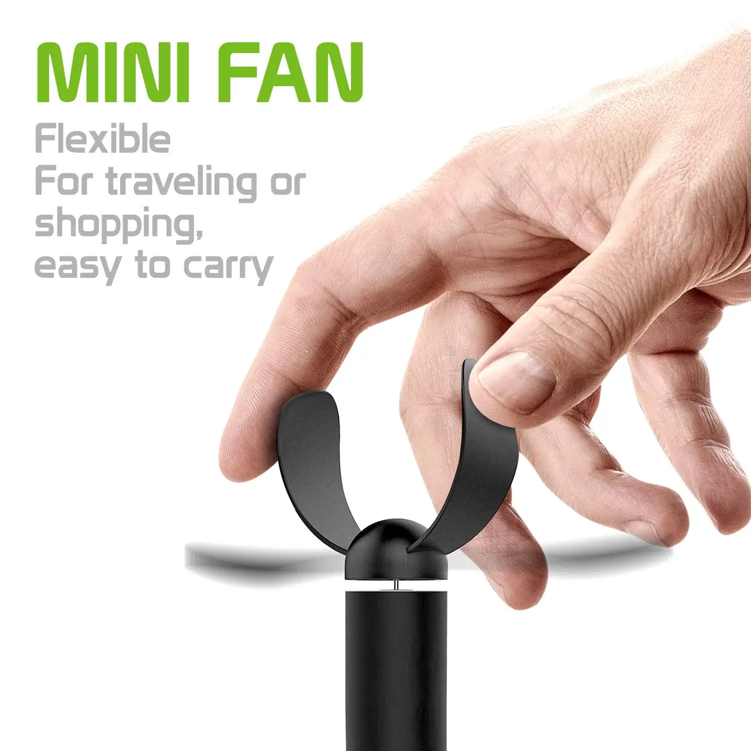 Mini USB flexível Bendable Fan, ventilador de mão portátil, banco de potência, laptop, PC, carregador AC, computador, Gadget Verão