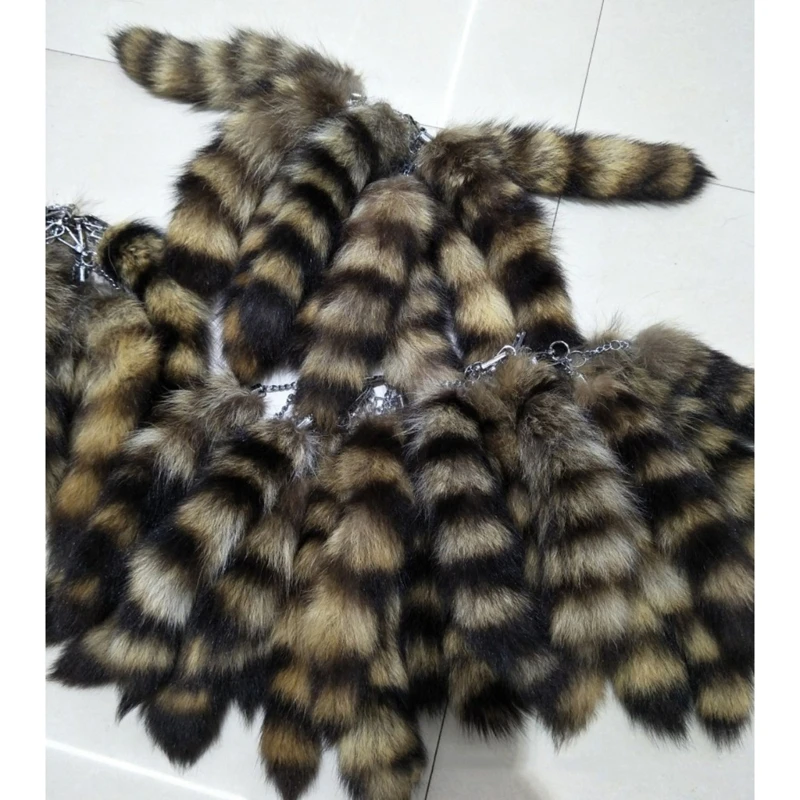 Llavero con cola mapache, cadena colas esponjosas, llavero animal personalizado, regalo, llaveros con dijes piel
