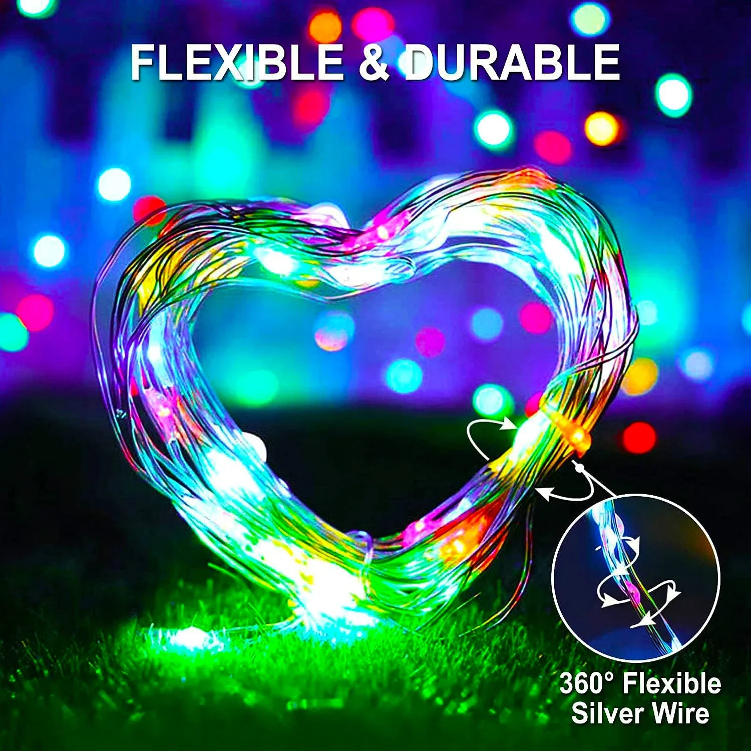 300LED พลังงานแสงอาทิตย์ String ไฟกันน้ํากลางแจ้งทองแดงลวดไฟ Fairy 8 โหมดเหมาะสําหรับงานแต่งงานตกแต่งคริสต์มาส