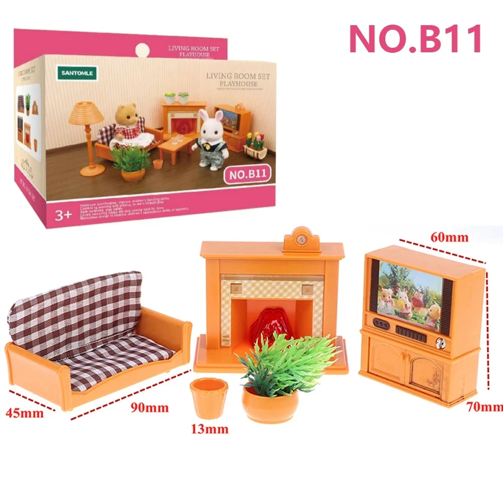 1:12 おもちゃの家森家族ミニチュアおもちゃの家具と人形