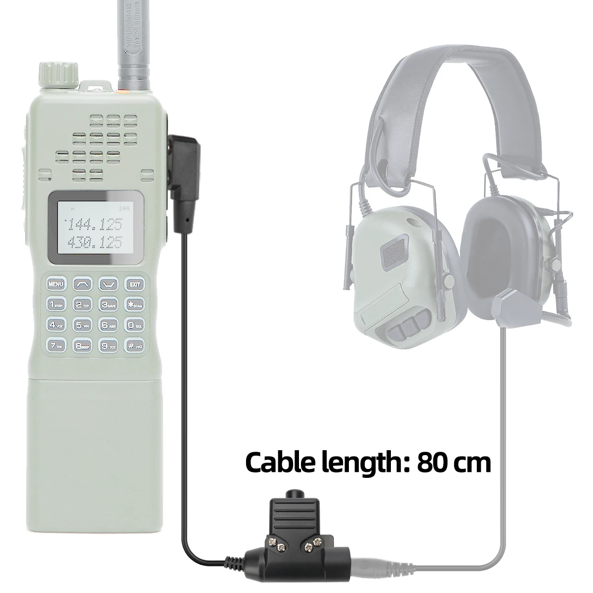 Baofeng Airsoft Taktisches Headset U94 PTT mit Knopf für Baofeng UV-5R UV-S9 Plus UV-21 17 Pro 2Pin Radio