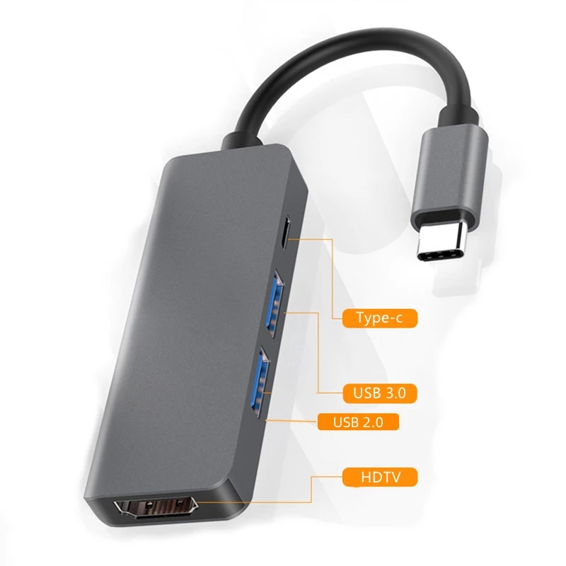 Hub USB C a 4K Compatible con HDMI USB 3,0 2,0 tipo C PD base de carga para MacBook iPad Samsung S10 Dex TV ratón teclado U disco