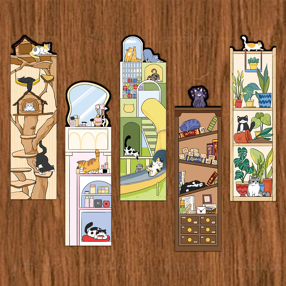 30PCS Katze Welt Lesezeichen Farbe Leseseite Buch Markierung Student Kreative Geschenk Dekoration Seite Markierungskarten