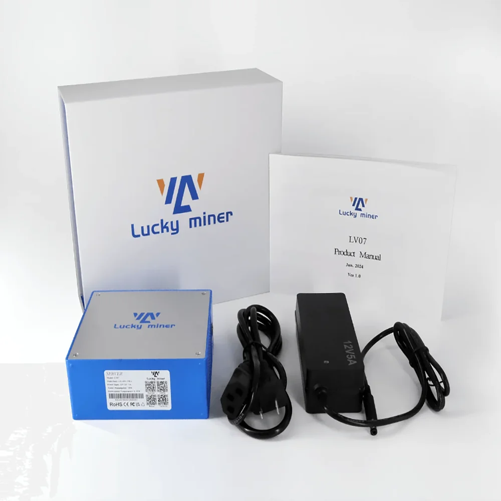 Koparka Bitcoin Lucky Miner LV07 1TH/S 25W Win 3.125 BTC Krypto Miner Solo SHA256 WiFi Miner Domowy