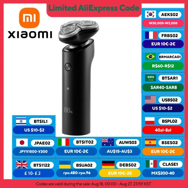 XIAOMI MIJIA S500 Afeitadora eléctrica cortadora de Triple hoja para hombres afeitado en seco y húmedo lavable Máquina para cortar cabello y Barba maquinilla de afeitar