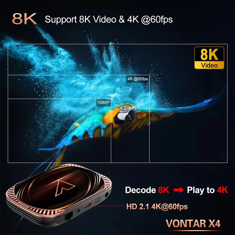 VONTAR-Boîtier Smart TV Amlogic Tage S905tage, Android 11, 4 Go, 128 Go, 32 Go, 64 Go, Wifi, BT, AV1, lecteur multimédia, 4K, 1000M, décodeur