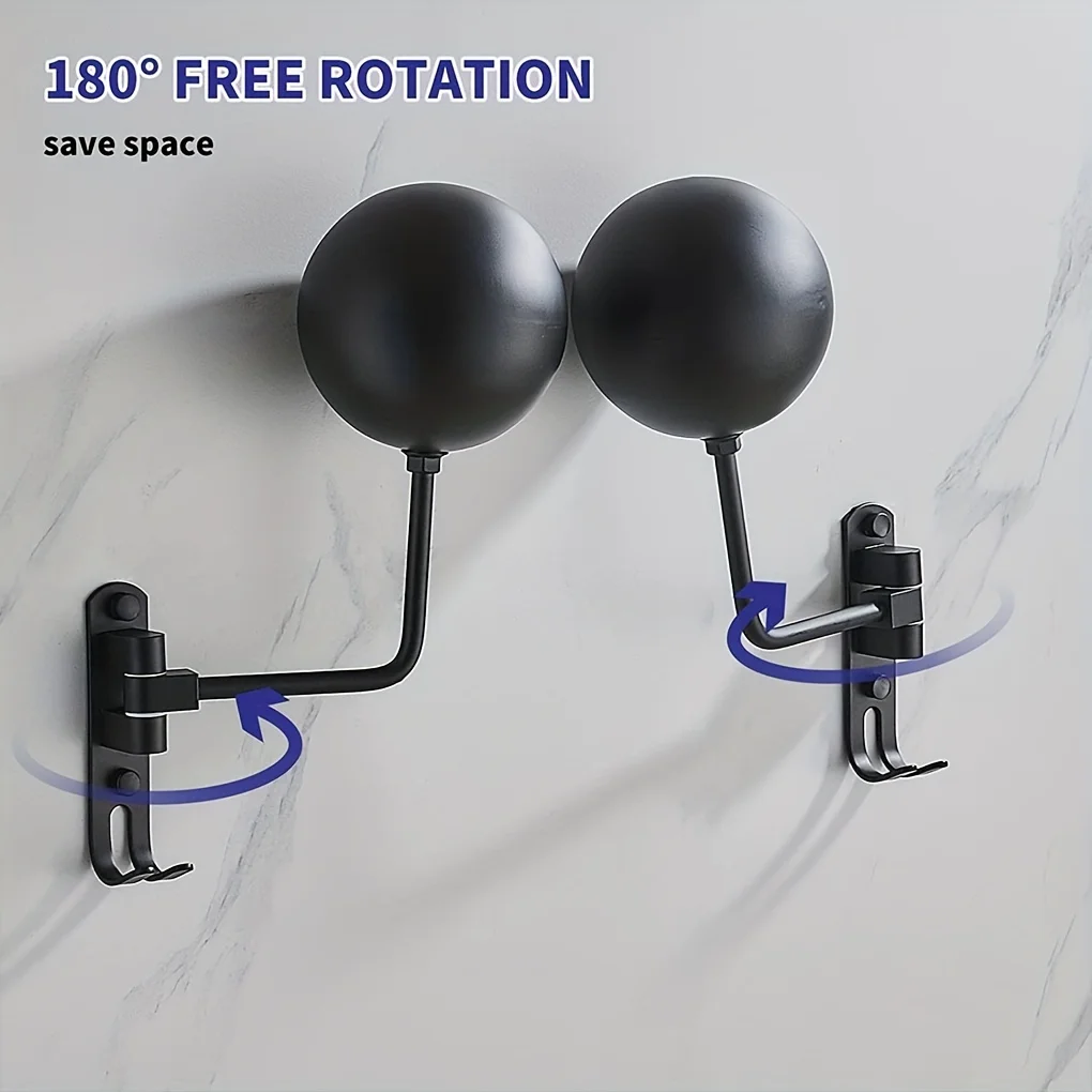 Motorcycle Helmet Rack Wall Mount Helmet Holder 180° Rotation Helmet Hanger With Hooks For Coats Caps Bike Baseball Rugby Helme