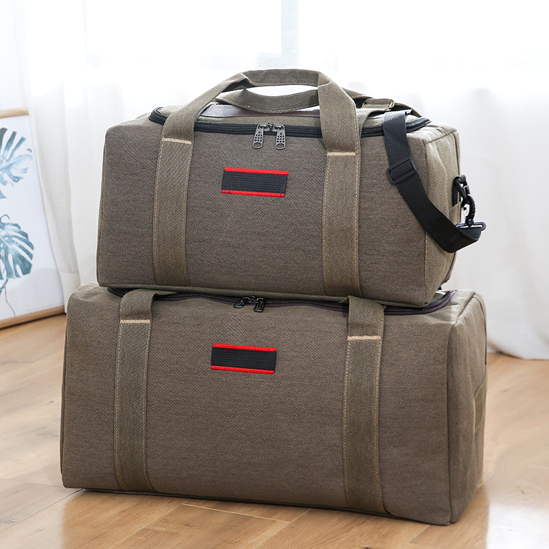 Bolsa de Lona de Capacidade Extra ande Bolsa de Viagem Masculina Bolsa de Mão Fena para Viagens e Transporte de Cobertores