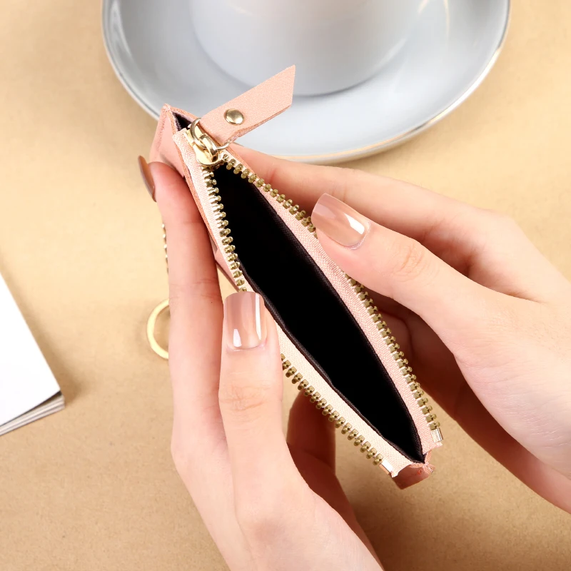 Women's Ultra thin Card Bag Korean Version Zero Wallet Zipper Card Bag Candy Color Bus Student Bank Card Set USD Bag
