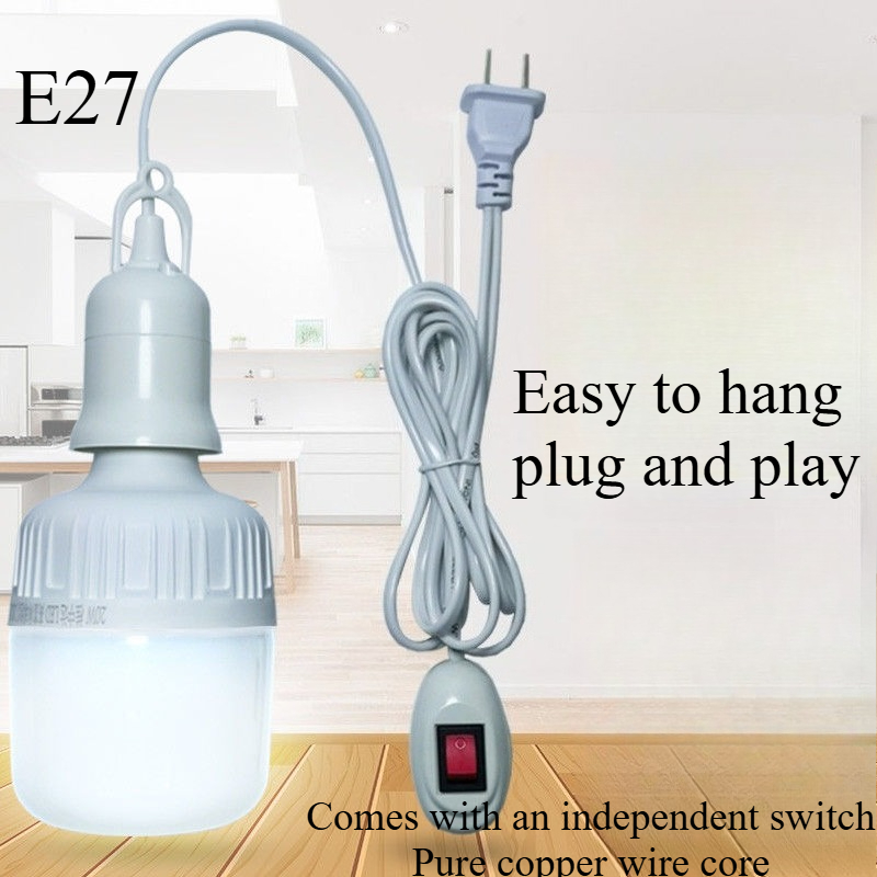 Portalámparas universal de 5/8/10m con interruptor, adaptador de casquillo de bombilla LED, portalámparas de tornillo E27, herramienta de accesorio, suspensión de enchufe doble
