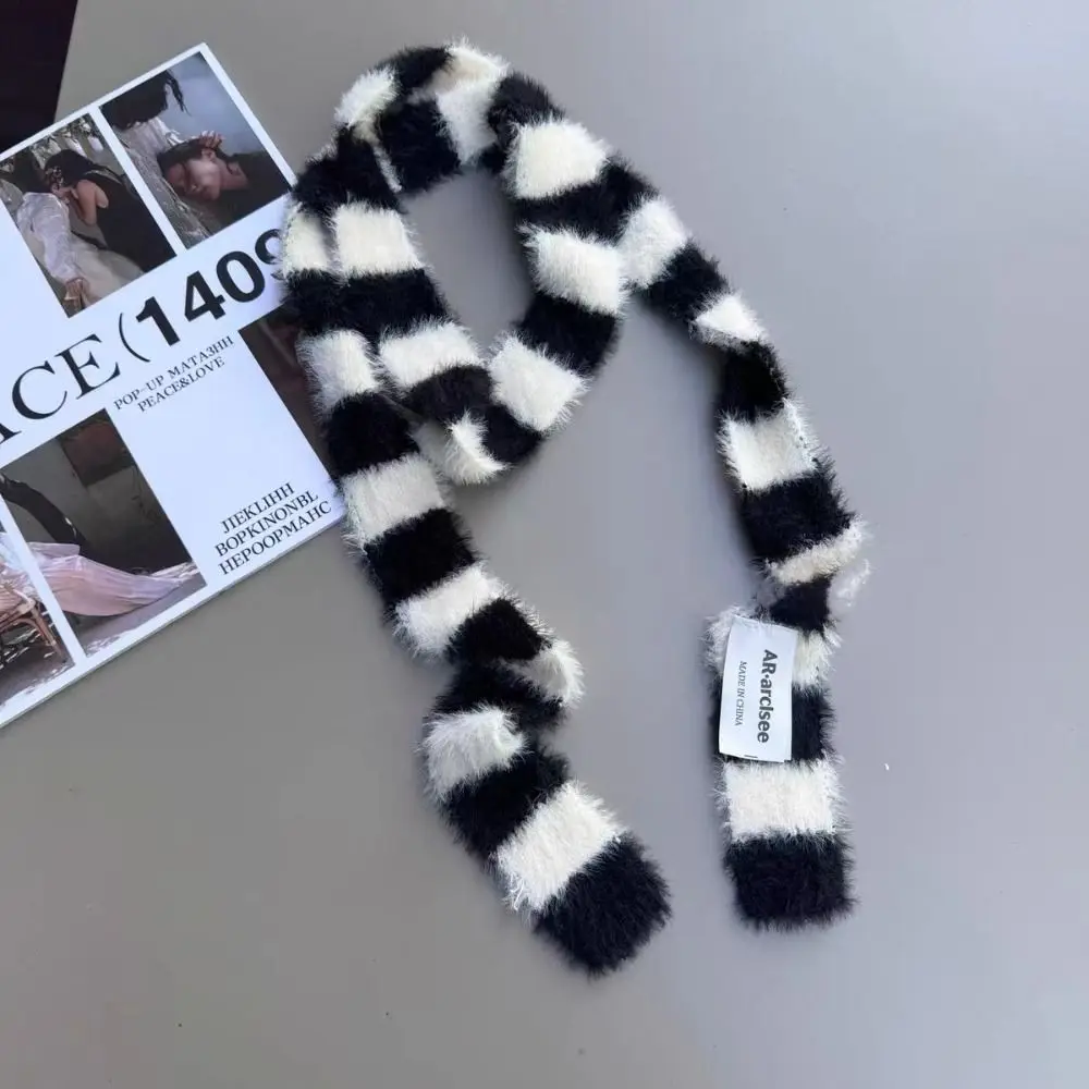 Bufanda a rayas estilo Harajuku Y2K, accesorios de ropa de colocación dulce y fresca, bufandas largas y estrechas, accesorios para bufandas de estilo coreano