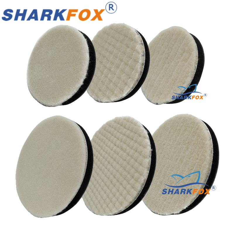 Sharkfox 3/5 Inch Japan Wool Polish Pad For DA RO Car Polisher Polishing Tray 80mm125mm Cutting Pad Car Clean Product