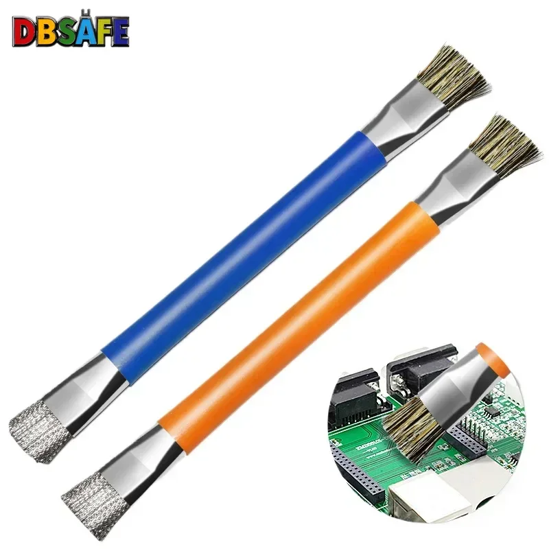 Brosse de sécurité antistatique pour carte mère PCB, brosse de nettoyage pour téléphone portable, Kit d'outils de réparation, commodité à Double tête