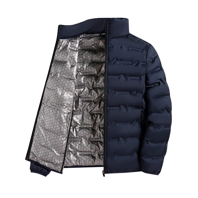 Männer Einfarbig Stehkragen Lange Sleeve Zipper Casual Trendy Gans Unten Mäntel Winter Neue Mode Männlichen Einfache Grundlegende Cothes top