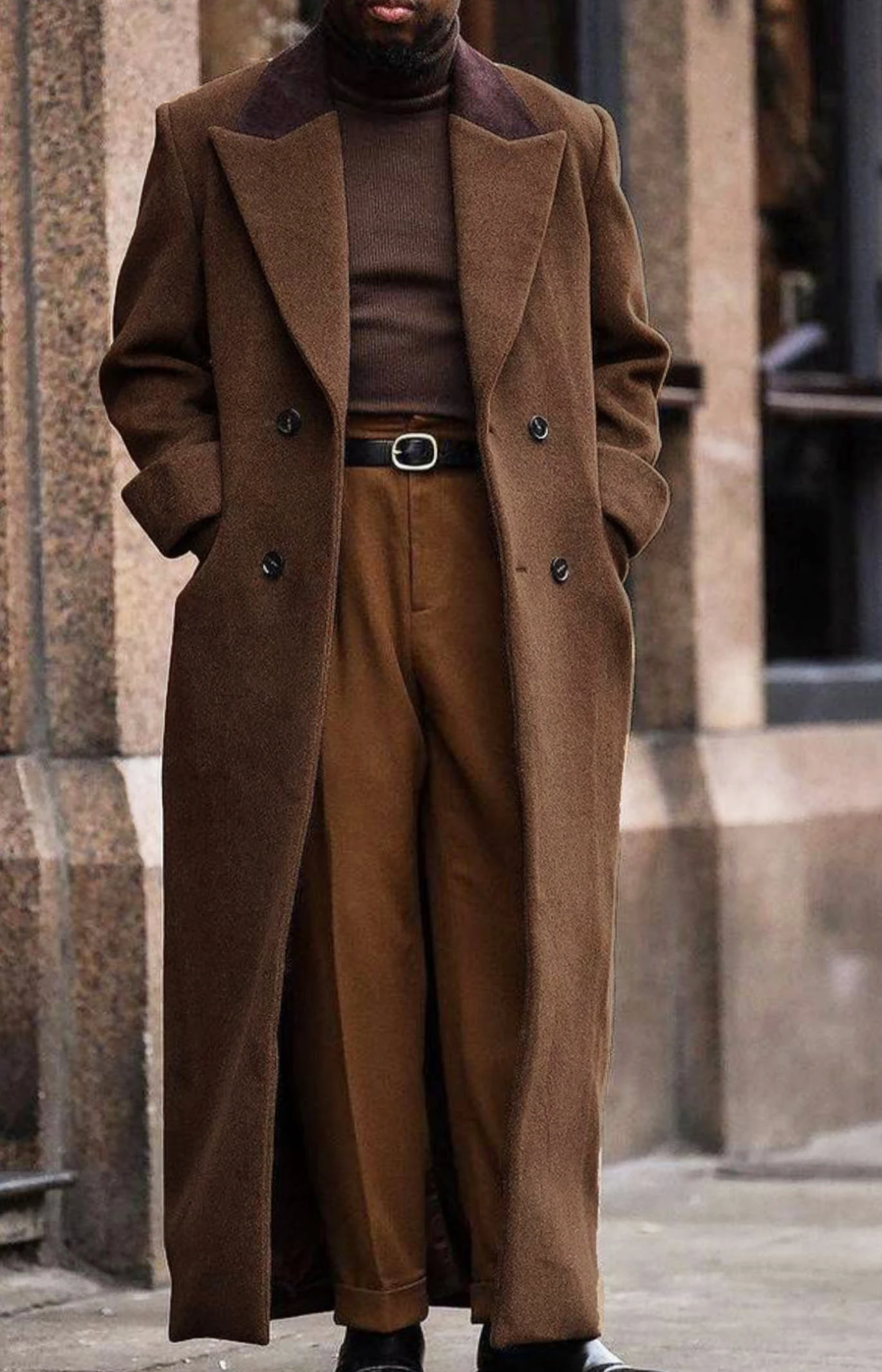 2025 neue Luxus Winter herren Anzüge Blazer 1 Stück Jacke Zweireiher Spitze Revers Langen Mantel Luxus Angepasst Männliche kleidung