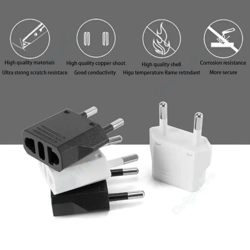 1-100 Uds 4,0/4,8mm adaptador de enchufe UE EE. UU. Israel a Euro KR BR Brasil convertidor de enchufe adaptador de corriente de viaje americano enchufe