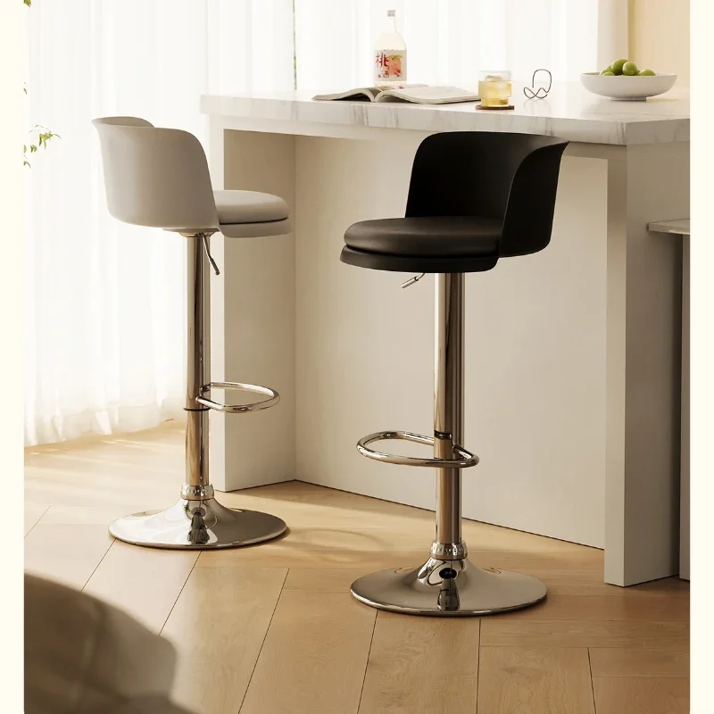 Asiento de Bar de lujo Premium, silla de Bar con respaldo Simple, silla de escritorio frontal giratoria ajustable, asiento de comedor nórdico para el hogar