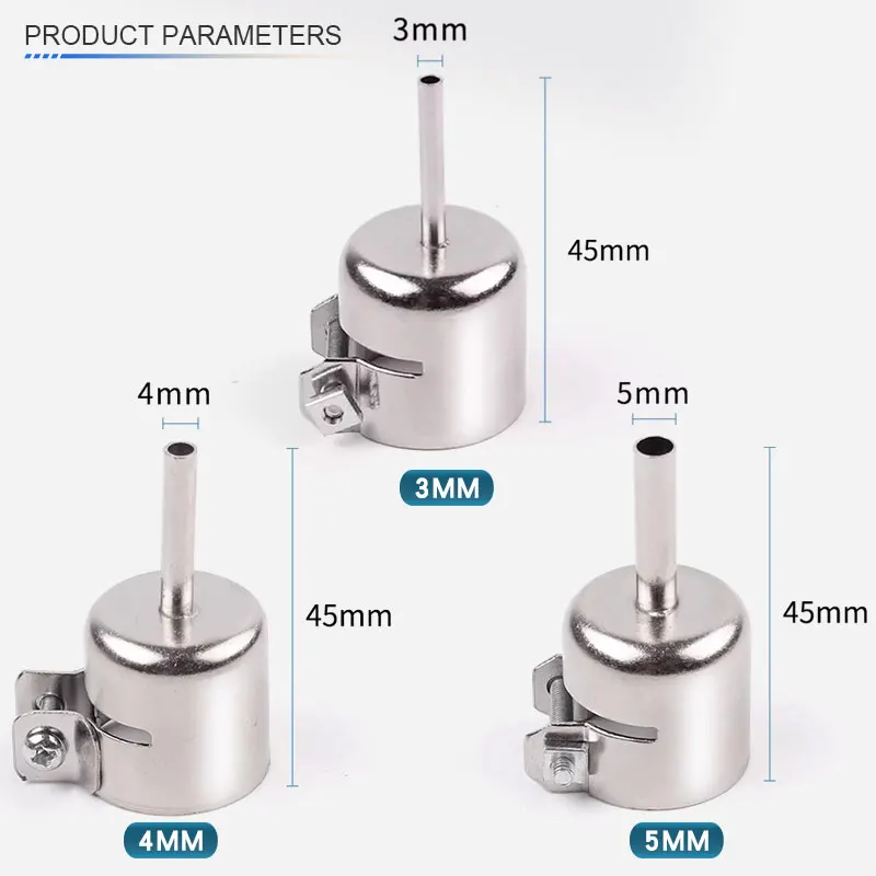 9PCS 850 Hot Air Nozzle 3-12mm Universal Nozzles Air Soldering Welding Round Nozzles For 852D 898  Soldering Heat Gun Nozzle
