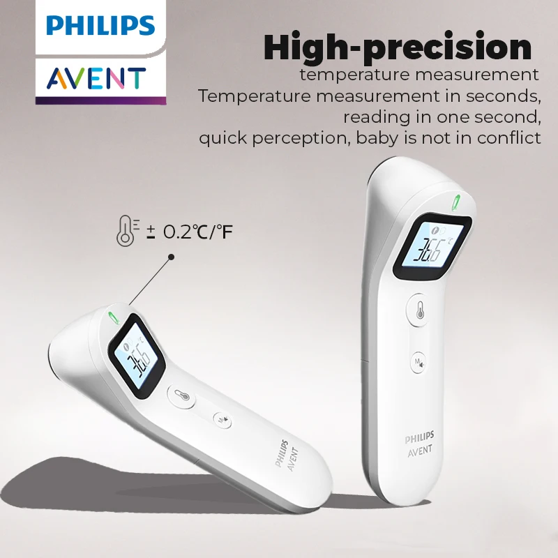 PHILIPS AVENT Berührungsloses Infrarot-Stirnthermometer – schnell |    Hygienisch und präzise für Babys und Erwachsene