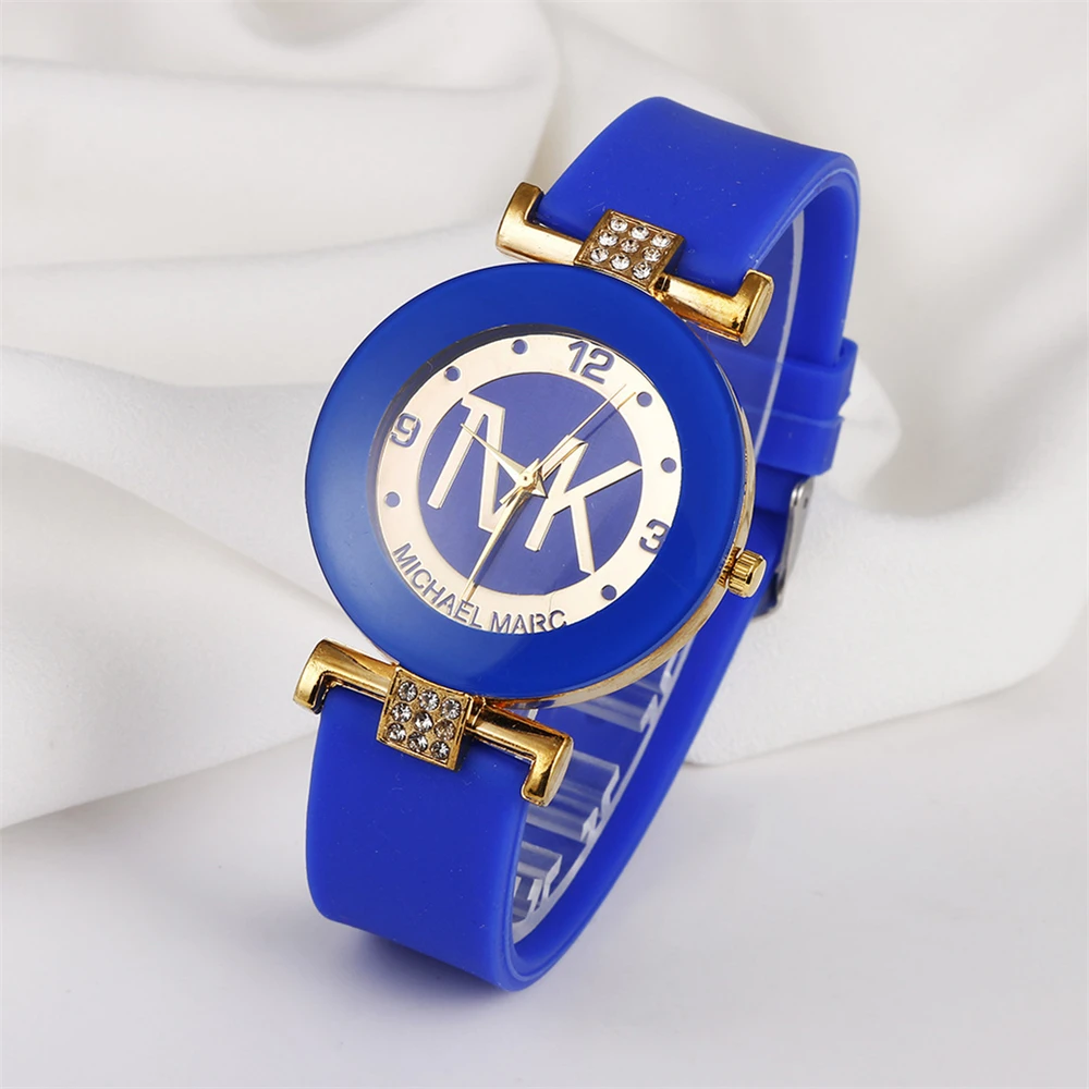 Reloj de mujer de marca TVK a la moda, reloj Simple de lujo con diamantes de imitación para mujer, reloj de cuarzo, reloj informal con correa de silicona para mujer