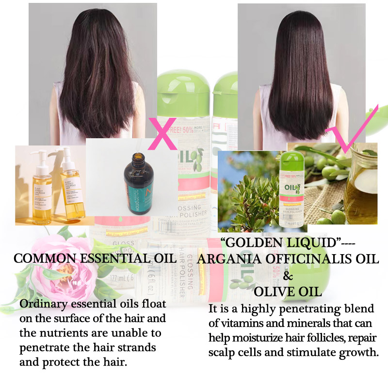 オリーブオイル 縮れコントロール & シャイン グロッシング ポリッシャー 6 オンス シャイニング ヘア グロッシング オイル 毎日の使用 良い香り 髪を滑らかにする健康オイル