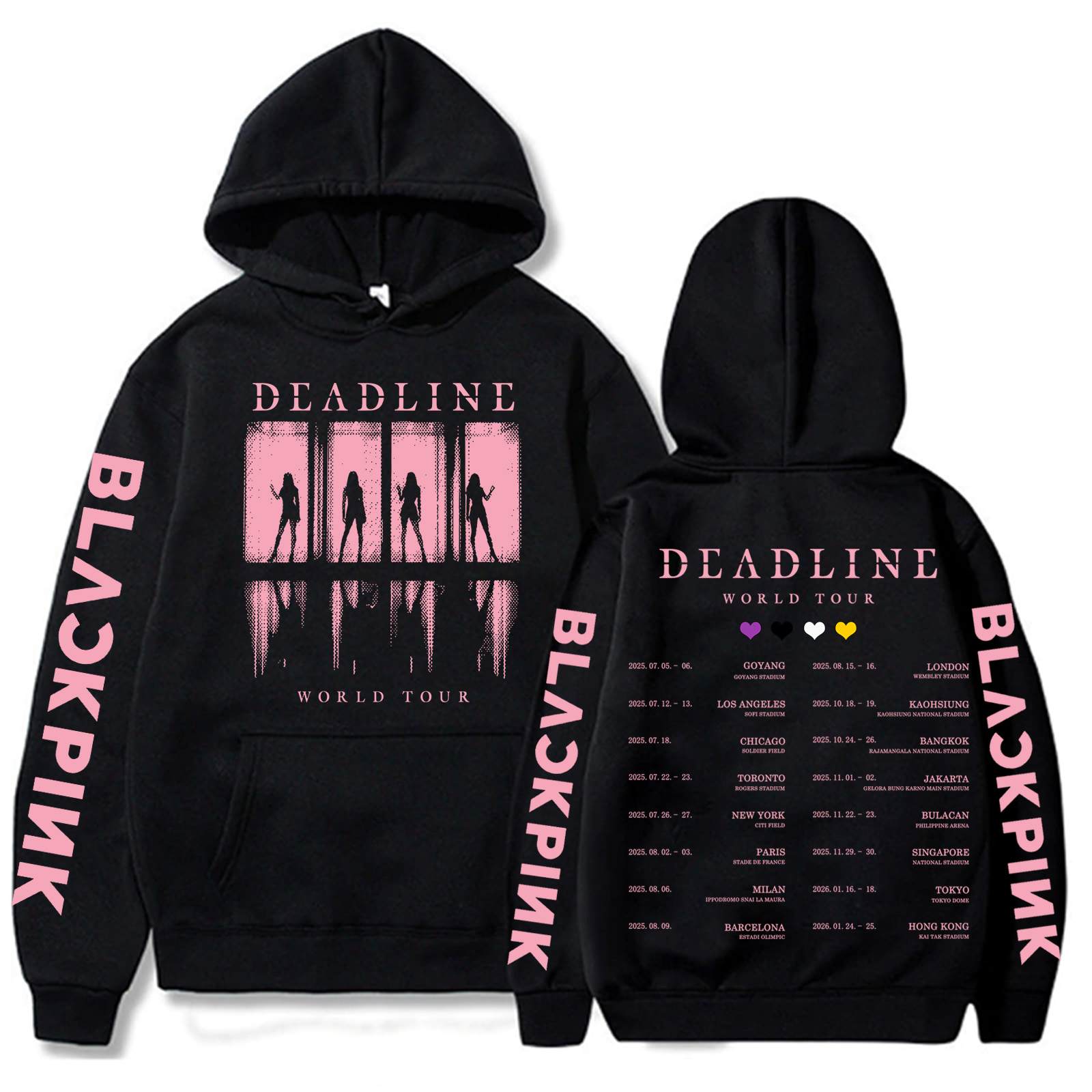 2025BP Deadline Black World Tour Hoodie Harajuku Pullover Tops Man Vrouw Sweatshirt Fans Gift