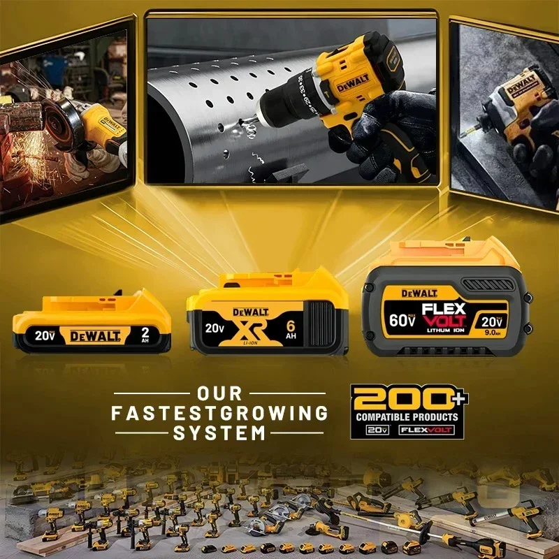 100% Original 6000mAh 20Vfor Dewalt Power Tool BatteryDCB206 20V 6.0Ah Battery DCB206 20V BatteryDCB205 DCB206 with Charger