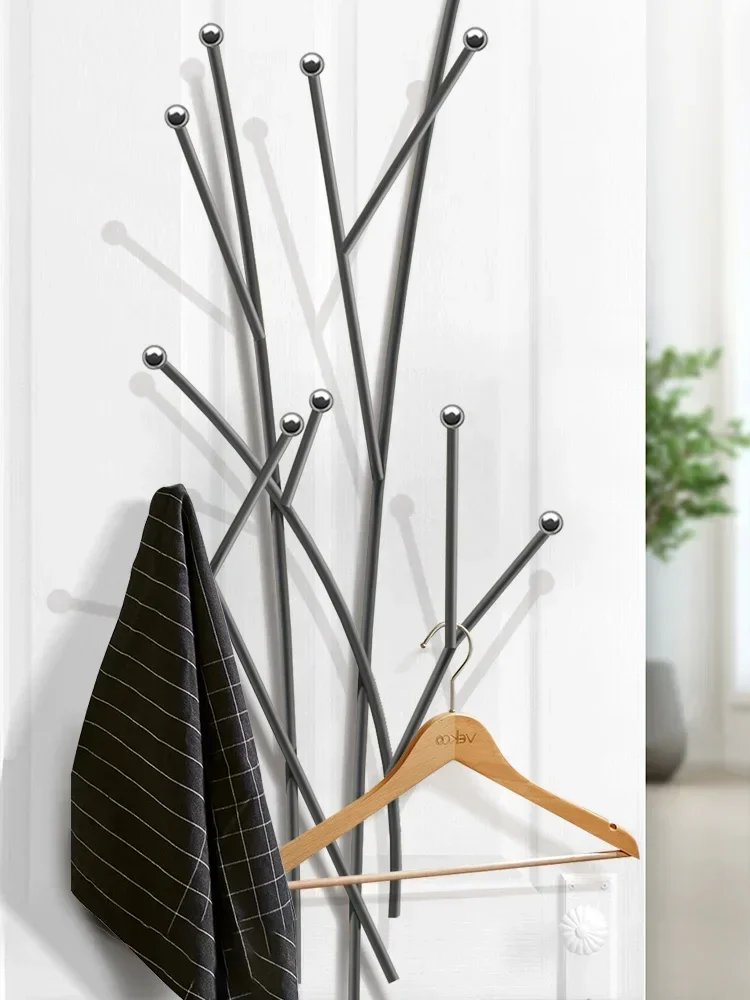 Nordic Clothes Hat Rack  Creative Wall Hanging Hooks, Simple Bedroom Coat Hanger, Light Luxury Design, Bathroom Organizer
