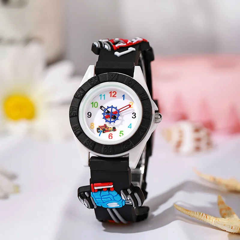 Diversão dos desenhos animados carro temático crianças relógios dos desenhos animados silicone quartzo relógio de pulso presente aniversário criança menina menino relógio reloj