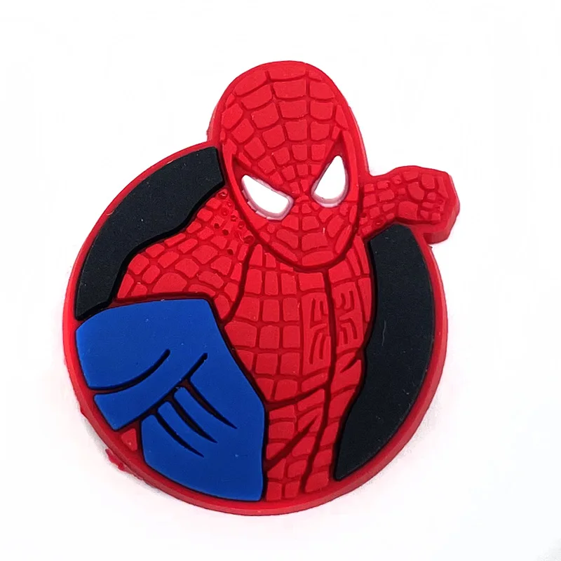 MINISO-Disney Spider Man Série Sapato, DIY Sapato Fivela Acessórios, PVC Sapato Decorações, Presentes de Natal para Crianças Festa