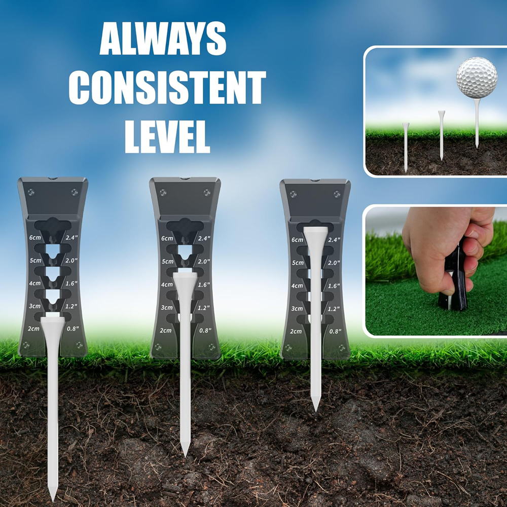 Golf Tee Height Adjuster with Golf Divot Repair Tool Tee Holder Features, Combines All 3 in 1 Usage, Perfect to Carry in Pocket
