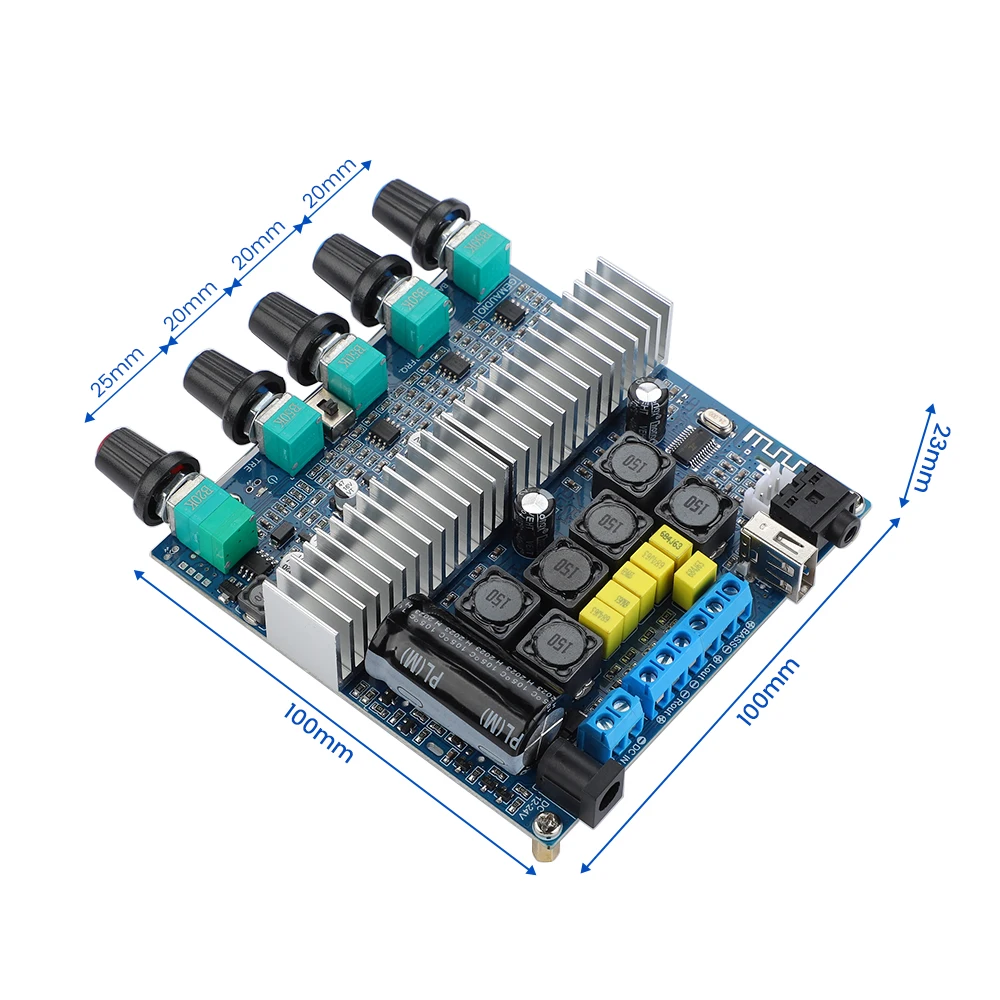 AIYIMA Audio Upgraded TPA3116 Subwoofer Amplifier Board 2.1 Channel HiFi USB DAC Bluetooth 5.0 Power Amplifiers 2x50W+100W