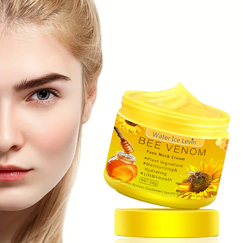 Creme hidratante para pescoço com veneno de abelha, melhoria de flacidez, reduz linhas finas, reparação da pele danificada, creme facial nutritivo, cuidados com a pele
