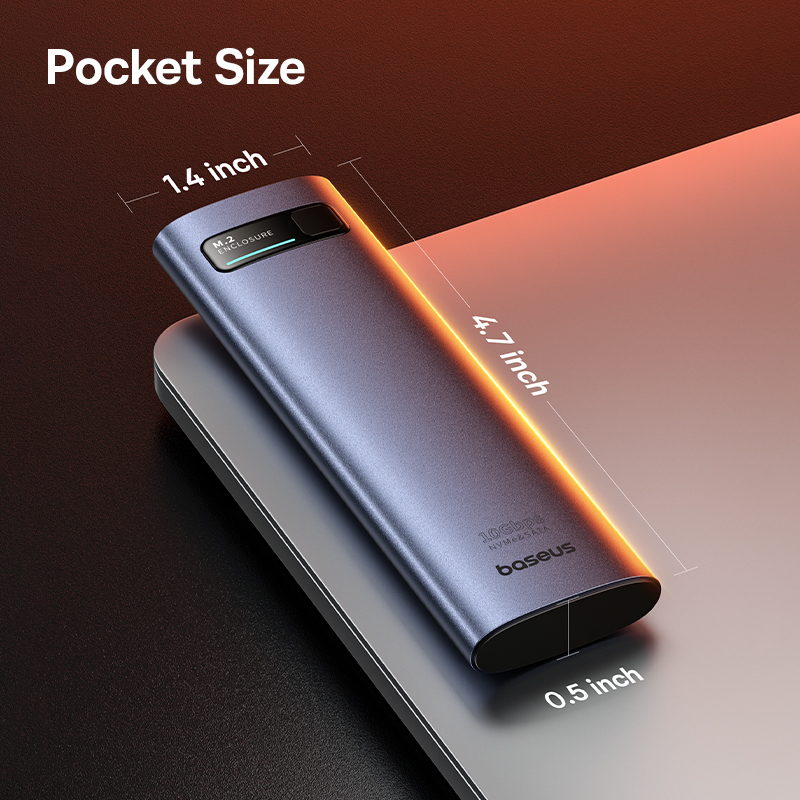 Baseus M2 SSD Case NVMe SATA protocolo Dual 10Gbps M.2 a USB tipo C 3,2 Gen 2 portátil SATA NVMe caja externa SSD