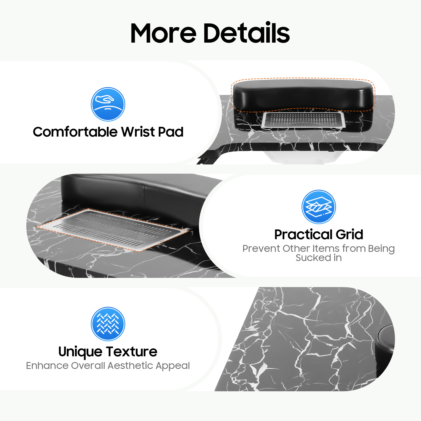 Tragbarer Nagel tisch Klapp maniküre Schreibtisch beweglicher Tisch Unabhängigkeit für Salon und Zuhause mit Staubs ammel ventilator