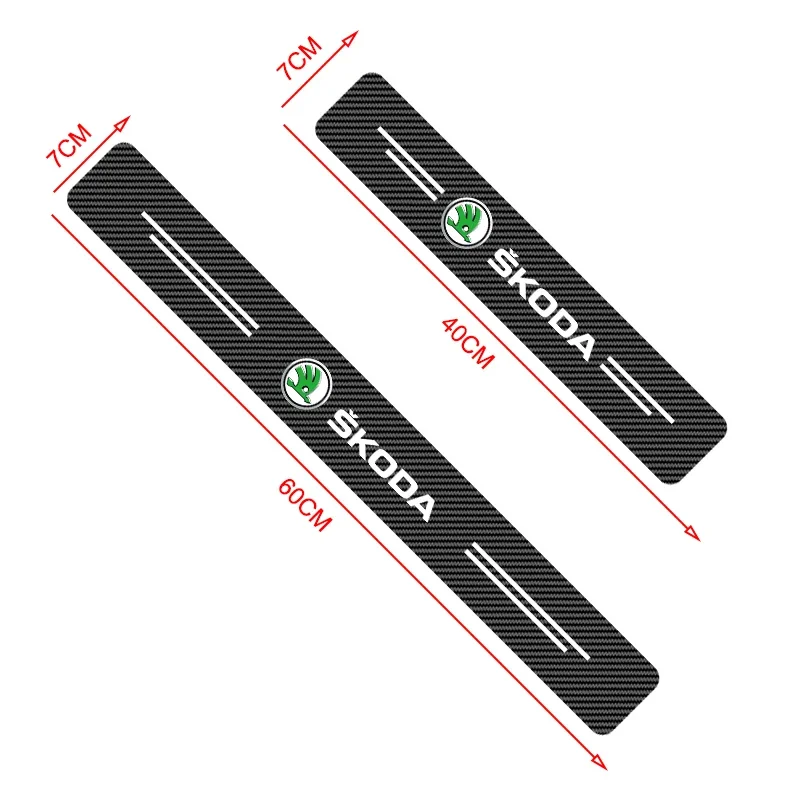 車のドアプロテクター,カーボンファイバーステッカー,4個,skoda,Octavia,fabia,kamiq,kapoq,kodiaq,ラピッド,scala,素晴らしい