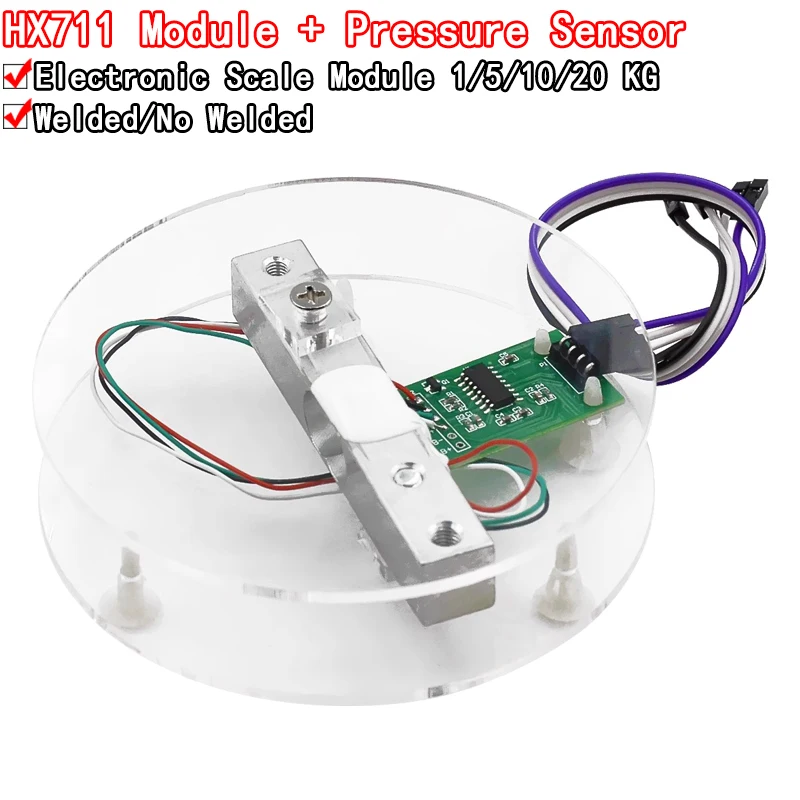 Sensor de peso de celda de carga Digital HX711, módulo de ruptura convertidor AD, báscula de cocina electrónica portátil de 5KG y 10KG para báscula Arduino