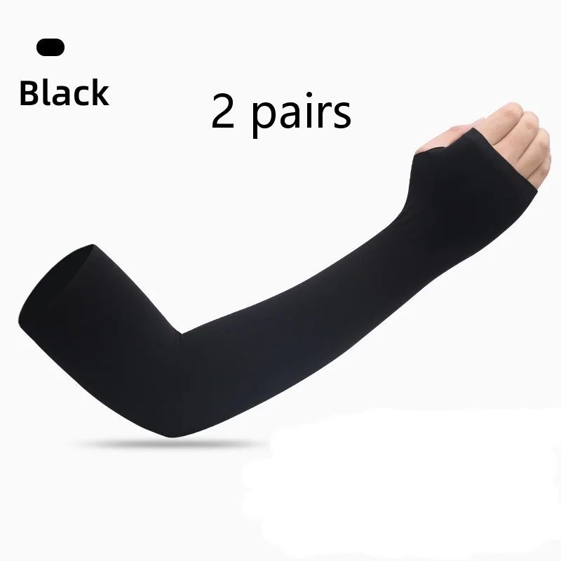 2 pares de fundas de mano protectoras para brazo de conducción al aire libre de verano, color negro