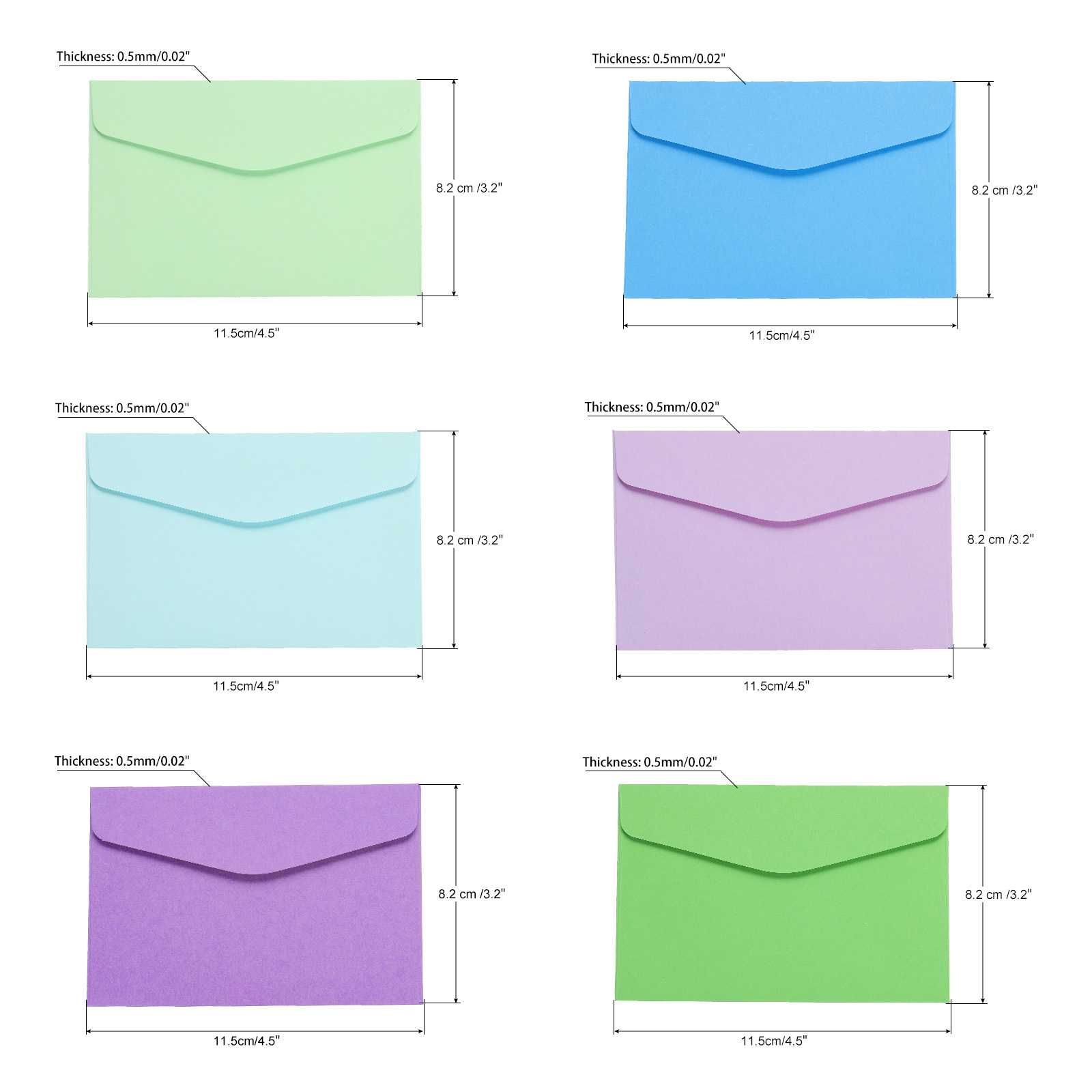 60 個 115 × 82 ミリメートルカラフルな空白ミニ紙封筒ウェディングパーティー招待状グリーティングカードギフトカバー新年グリーティング封筒