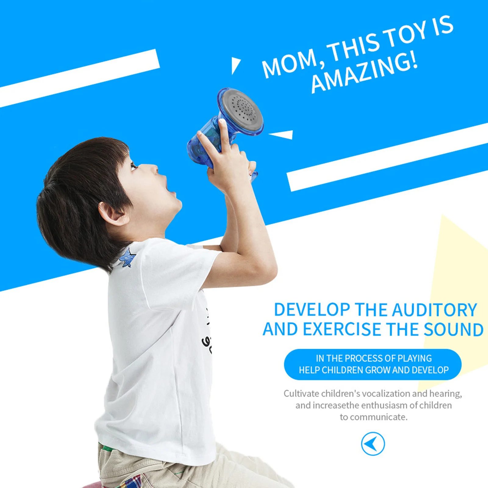 ขายร้อนตลก Multi Voice Changer เครื่องขยายเสียง 3 เสียงสนุกของเล่นลําโพงเด็กของเล่นเพื่อการศึกษาเด็กสาวของขวัญ