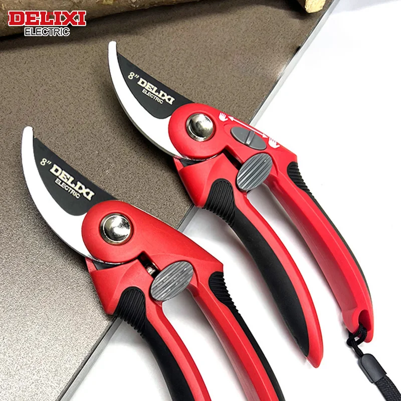 DELIXI ELECTRIC Pruning Shear Garden Tools Labor Saving Scissors Gardening Plant Sharp Branch Pruners Protection Hand Durable