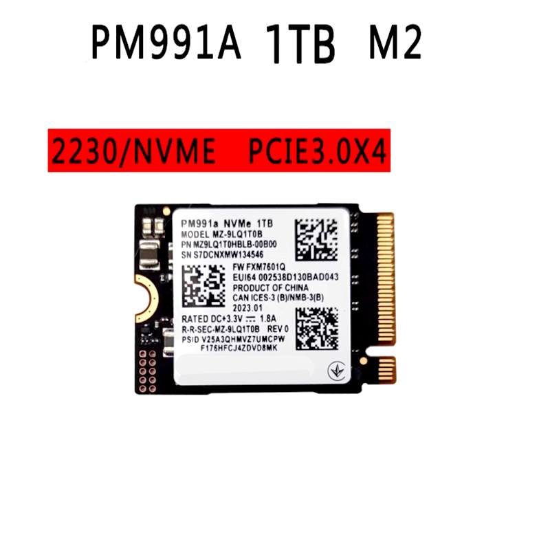 SSD PM991A  256G 512GB 1TB PCIe 3.0x4 NVME 2230 PM991a  M.2 2230 Nvme handheld device expands Steam deck hard drive For Samsung