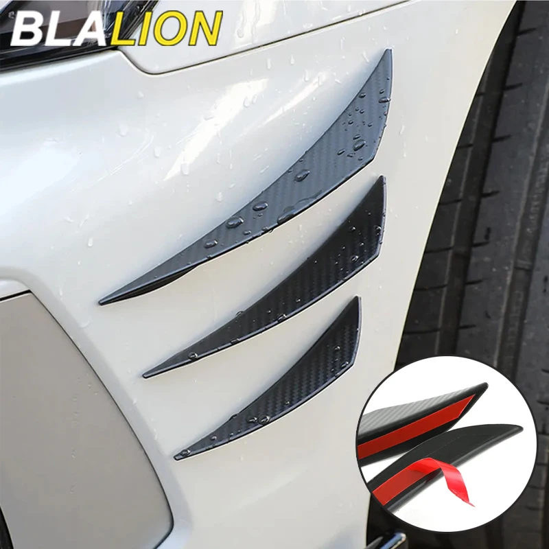 Blalion 6Pcs Universele Voorbumper Lipversiering Diffuser Splitter Vinnen Body Spoiler Canards Valentie Kin Auto Tuning Canard